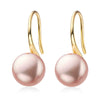 Wholesale Women's Retro Minimalist Geometric Copper And Natural Pearl 14K Goldfilled Earrings Set With Pearls