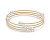 Wholesale Women's Retro Minimalist Geometric Copper And Natural Pearl 14K Goldfilled Earrings Set With Pearls