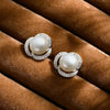 Wholesale Women's Retro Minimalist Geometric Copper And Natural Pearl 14K Goldfilled Earrings Set With Pearls