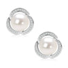 Wholesale Women's Retro Minimalist Geometric Copper And Natural Pearl 14K Goldfilled Earrings Set With Pearls