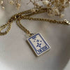 Wholesale Women's Retro Minimalist Geometric Heart Tarot Copper Goldplated Necklace
