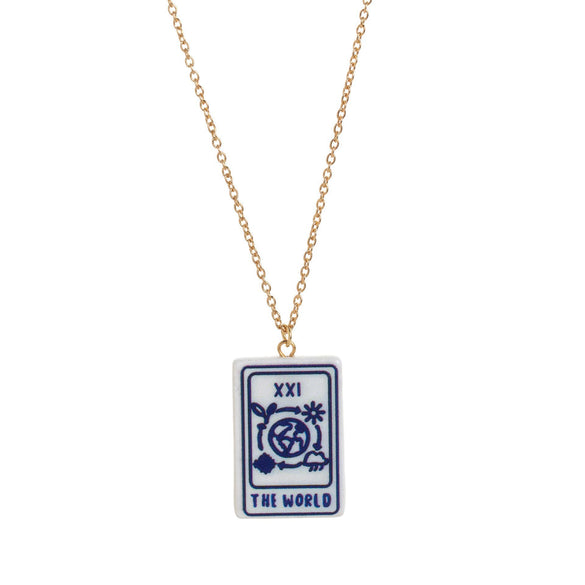 Wholesale Women's Retro Minimalist Geometric Heart Tarot Copper Goldplated Necklace