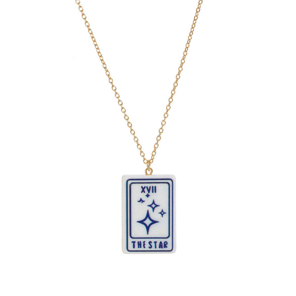 Wholesale Women's Retro Minimalist Geometric Heart Tarot Copper Goldplated Necklace