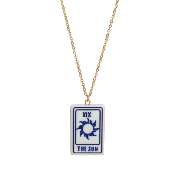 Wholesale Women's Retro Minimalist Geometric Heart Tarot Copper Goldplated Necklace