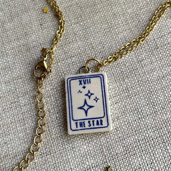 Wholesale Women's Retro Minimalist Geometric Heart Tarot Copper Goldplated Necklace