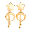 Wholesale Women's Retro Minimalist Geometric Star Shape Alloy 14K Gold Electroplated Pendant Earrings
