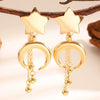 Wholesale Women's Retro Minimalist Geometric Star Shape Alloy 14K Gold Electroplated Pendant Earrings