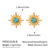 Wholesale Women's Retro Minimalist Star Shape Turquoise Malachite Earrings In Natural Stone With Titanium Steel And Stainless Steel Vacuum Real Gold Plated In Pvd Furnace