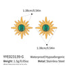 Wholesale Women's Retro Minimalist Star Shape Turquoise Malachite Earrings In Natural Stone With Titanium Steel And Stainless Steel Vacuum Real Gold Plated In Pvd Furnace