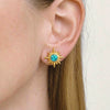 Wholesale Women's Retro Minimalist Star Shape Turquoise Malachite Earrings In Natural Stone With Titanium Steel And Stainless Steel Vacuum Real Gold Plated In Pvd Furnace