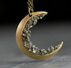 Wholesale Women's Retro Moonshaped Diamond Alloy Necklace With Water Wave Chain