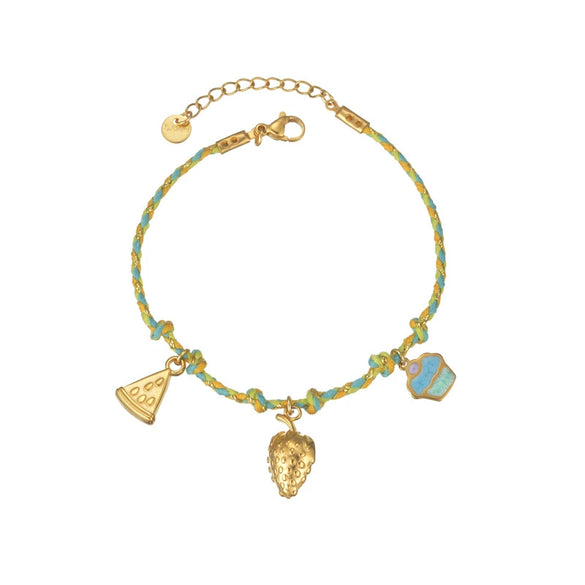 Wholesale Women's Retro Multielement Titanium Steel Fruitshaped Electroplated Bracelet