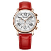 Wholesale Women's Retro Multifunction Chronograph Waterproof Quartz Watch Alloy Case Genuine Leather Strap Round Dial