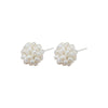Wholesale Women's Retro Natural Freshwater Pearl Earrings With 925 Silver Needle And Handwoven Flower Ball Design
