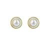Wholesale Women's Retro Natural Freshwater Pearl Sterling Silver Round Earrings