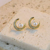 Wholesale Women's Retro Natural Freshwater Pearl Sterling Silver Round Earrings