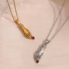 Wholesale Women's Retro Niche Design Pendant Necklace Stainless Steel Plated 18K Gold With Geometric Pattern And Electroplating Technique
