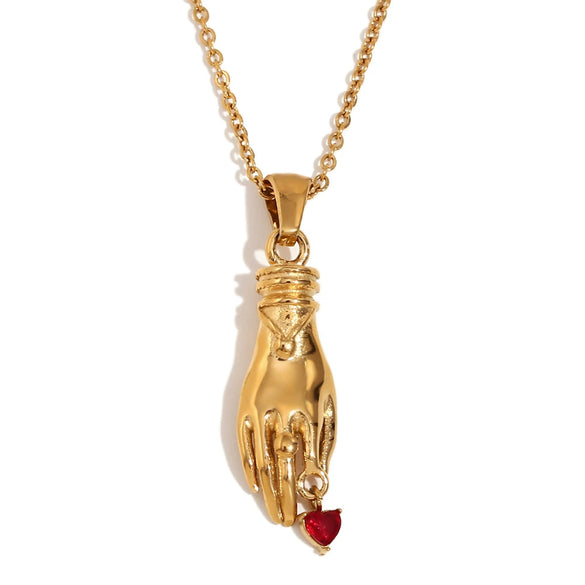 Wholesale Women's Retro Niche Design Pendant Necklace Stainless Steel Plated 18K Gold With Geometric Pattern And Electroplating Technique