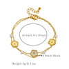 Wholesale Women's Retro Niche Multilayer Stacked Square Flower Stainless Steel Goldplated Bracelet With Electroplating Design