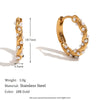 Wholesale Women's Retro Niche Personality Stainless Steel 18K Gold Plated Geometric Irregular Twist Pearl Earrings