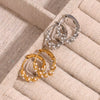 Wholesale Women's Retro Niche Personality Stainless Steel 18K Gold Plated Geometric Irregular Twist Pearl Earrings
