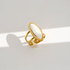 Wholesale Women's Retro Niche Style Geometric Stainless Steel Electroplated Open Ring Jewelry
