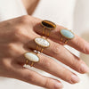 Wholesale Women's Retro Niche Style Geometric Stainless Steel Electroplated Open Ring Jewelry