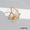Wholesale Women's Retro Niche Style Geometric Stainless Steel Electroplated Open Ring Jewelry
