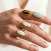 Wholesale Women's Retro Niche Style Geometric Stainless Steel Electroplated Open Ring Jewelry