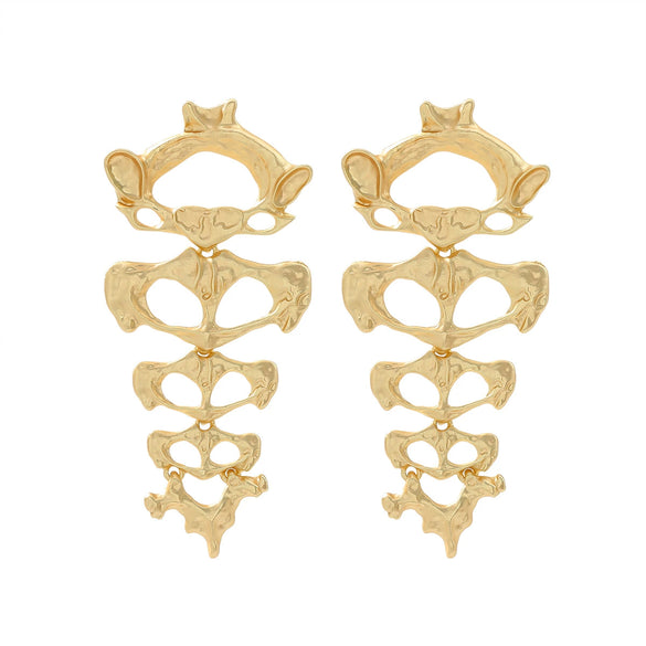 Wholesale Women's Retro Niche Trendy Exaggerated Skeletonshaped Geometric Zinc Alloy Earrings