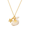 Wholesale Women's Retro Ocean Style Minimalist Shell Pearl Necklace With Earrings Stainless Steel Pvd Furnace Vacuum Real Gold Plated Jewelry