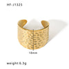 Wholesale Women's Retro Opening Ring With Zircon In Geometric Pattern Titanium Steel