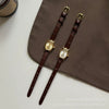 Wholesale Women's Retro Oval Alloy Case Leather Strap Watch Medieval Style