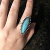 Wholesale Women's Retro Oval Turquoise Alloy Ring With Electroplating