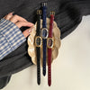Wholesale Women's Retro Palace Style Artistic Leather Belt Watch With Oval Dial And Metal Strap And Buckle