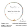 Wholesale Women's Retro Palace Style Geometric 18K Real Gold Plated Natural Stone Beaded Handmade Necklace