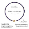 Wholesale Women's Retro Palace Style Geometric 18K Real Gold Plated Natural Stone Beaded Handmade Necklace