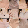 Wholesale Women's Retro Pearl Clavicle Chain Necklace Copper Geometric Heart Bow Electroplated