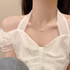 Wholesale Women's Retro Pearl Clavicle Chain Necklace Copper Geometric Heart Bow Electroplated