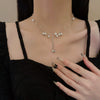Wholesale Women's Retro Pearl Clavicle Chain Necklace Copper Geometric Heart Bow Electroplated