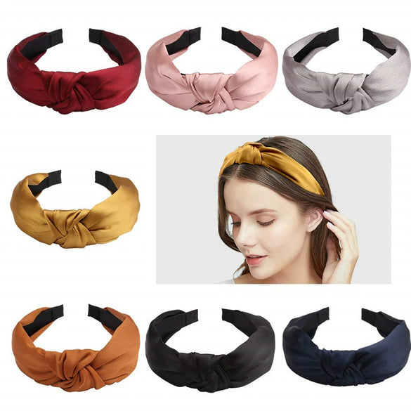 Wholesale Women's Retro Satin Handmade Knotted Hair Band Hair Accessories