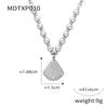 Wholesale Women's Retro Shell Pendant Earrings And High Grade Freshwater Pearl Necklace Set In Titanium Steel With Electroplating Treatment