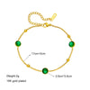 Wholesale Women's Retro Simple Allmatch Bracelet Titanium Steel Gold Beads Round Emerald Diamond Electroplated