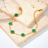Wholesale Women's Retro Simple Flower Stainless Steel Electroplated Bracelet Accessories Connecting Chain