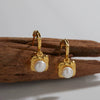 Wholesale Women's Retro Simple Geometric S925 Sterling Silver Inlaid Natural Pearl Earrings