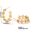 Wholesale Women's Retro Simple High Sense Ins Micro Set Zircon Four Leaf Clover Earrings Copper Jewelry