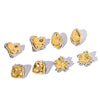 Wholesale Women's Retro Simple Irregular Stainless Steel Earrings With Geometric Heart And Flower Patterns Vacuum Plated In Furnace With 18K Gold