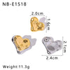 Wholesale Women's Retro Simple Irregular Stainless Steel Earrings With Geometric Heart And Flower Patterns Vacuum Plated In Furnace With 18K Gold