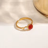 Wholesale Women's Retro Simple Light Luxury Ushaped Stainless Steel Ring Jewelry With Electroplating Design