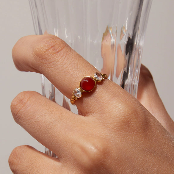 Wholesale Women's Retro Simple Light Luxury Ushaped Stainless Steel Ring Jewelry With Electroplating Design